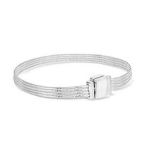 Reflexions tinklelio apyrankė Sidabrinės spalvos Auksinės spalvos Žvilganti sagtelė Reflexions apyrankė Sterlinginio sidabro Papuošalų gamyba Dovana 17cm white