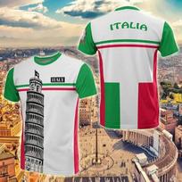 Italija vėliava 3D spausdinimo marškinėliai Vyriški vasariniai marškinėliai su iškirpte trumpomis rankovėmis, negabaritiniais viršutiniais laisvalaikio marškinėliais, laisvi gatvės drabužiai Harajaku 3XL green