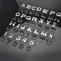 3D metalo „pasidaryk pats“ stiliaus raidės Žodžių abėcėlė Emblema Lipdukai Skaičiai Ženklinimas Automobilio lipdukas Galinės bagažinės logotipas Skaitmeninių ženkliukų priedai 6 sidabras