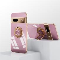 Prabangus metalinis žiedo laikiklio dėklas, skirtas Google Pixel 8A 9 Pro 7A 6A 5A 7 8 Pro 9 XL 9XL Magnetinis stovas Minkštas TPU padengtas kickstand apsauginis dangtelis For Googl Pixel 7 gray