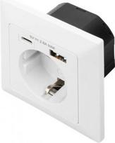 Digitus | Safety Plug for Flush Mounting with 1 x USB Type-C, 1 x USB A DA-70615 | 4016032443223