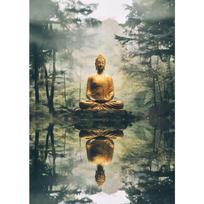 Zen Religija Meditacija Budizmas Plakatas ir Spaudinys Drobės Tapyba Sienos Menas Buda Gamtoje Abstrakcija Paveikslas Kambariui Namų Dekoras 50cm×80cm NoFrame