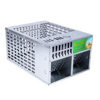 Pelėkautų Pilnai Automatinis Stiprus Metalinis Didelė Rankena Dvigubos Durys Aukštas Saugumas Pelėkautų Didelis Dydis Large Size with 2 Doors(11.8x8.7x5.9in) gray