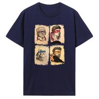 Vasarinis mokslinis vėžlių marškinėlis vyrams Mutantinių Ninja trumpomis rankovėmis Humoro marškinėlis apvalia kaklo iškirpte medvilninis juokingi viršutiniai drabužiai su spausdinta grafika T marškinėlis L beige