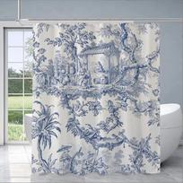 Toile De Jouy sulankstoma pertvara vonios užuolaida Quarto daiktams Vonios reikmenų rinkiniai Pilnas komplektas Dušas Dušo užuolaida Užuolaidos W90XH180cm gray