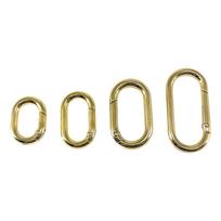 Pack of 4 Spring O Rings Clips for Bag Strap Extender Keychain Hook Oval Carabiner Clips for DIY and Repair Projects beige