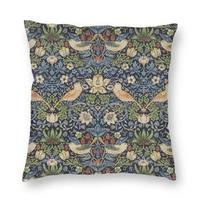 William Morris Braškių vagis Raudona pagalvės užvalkalas Aksominis prabangus mesti pagalvės Namų dekoras Sofai Svetainei Pagalvės užvalkalas 12x12in 30x30cm