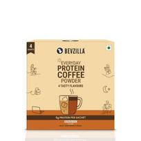 Bevzilla Everyday Protein Instant Coffee Powder Sachets|40 GM(4x10g)| 5g Protein Each | Arabica Coffee | No Added Sugar beige