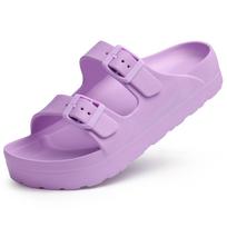 Madingi Litfun Platformos Moteriški Basutės Su Arkos Atrama Naujos Vasarinės Paplūdimio Šlepetės Moteriškos Stori Minkšti Padai Basutės Su Reguliuojama Sagtis 41 violetinė