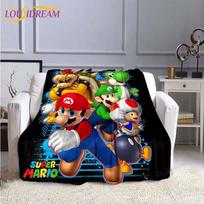 Mario Bros madingas pledas Anime flanelinis lovos pledas minkštas 3D spausdintas animacinis užtiesalas sofa kelionė stovyklavimas vaikiškas pledas 75x90cm gray