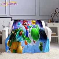 Mario Bros madingas pledas Anime flanelinis lovos pledas minkštas 3D spausdintas animacinis užtiesalas sofa kelionė stovyklavimas vaikiškas pledas 75x90cm