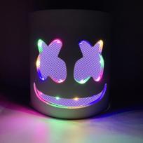 LED zefyrų kaukė šviečianti visam veidui DJ šalmas Helovino Cosplay, Rave muzikos festivalio vakarėliui šviečiantis galvos apdangalas