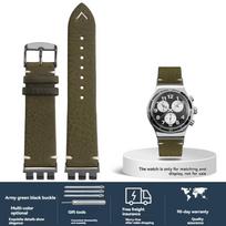 Swatch YVS420 YVS454 YVS451 YVS400 serijai Minkšta itališka karvės odos laikrodžio apyrankė 21 mm veršio oda Vintažinė riešo juosta 21mm gray