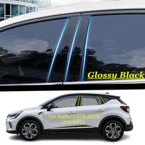 For Renault Captur Kaptur 2015-- Car PC Material Pillar Post Cover Door Trim Window Molding Sticker Plate Accessories Black Kaptur 2019- black