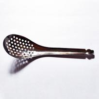 Stainless Steel Caviar Strainer Spoon for Roe and Molecular Gastronomy black