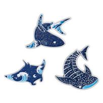 Traveling In Deep Sea Enamel Pins Shark Manta Fish Brooches Lapel Badges Clothes Ocean Animal Jewelry Gift for Kids Friends white