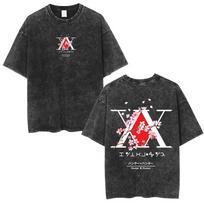 Hunter x Hunter Kurapika  Chained Heart & Scarlet Eyes  Vintage Washed Oversized Dark Streetwear T-Shirt M black