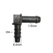 L tipo 90 laipsnių plastikinis jungiklis automobilio degalų linijos greitoji jungtis adapteris dvigubi jungiamieji elementai L tipo 2 vnt. A gray