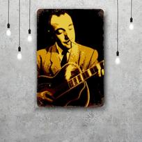 Django Reinhardt Retro Vintage skardinis ženklas Plakatas Dekoratyvinė lentelė Metalinė plokštelė Sienų dekoras 30x40cm(11.8x15.7inch) orange