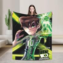 Ben 10 Omnitrix Unleashed Flanelinis pledas Minkštas patvarus užtiesalas namų dekoravimui Lėktuvo kelionė Lovatiesė Sofa-lova uždangalas 180x230cm black