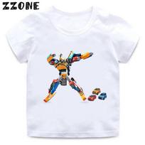 Tobot Evolution Transformer Robot Car Print Kids T-Shirts Girls Clothes Cartoon Baby Boys T Shirt Summer Children Tops 140 white