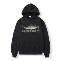 Juokingi Bomboclat Žuvies Rūkymo Memai Gobtuviniai Megztiniai Vyriški Moteriški Drabužiai Megztiniai Madingi Oversize Gobtuviniai Streetwear S black