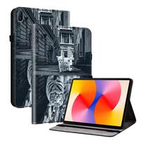 Applicable to iPad Pro 13-inch tablet leather case, Samsung Tab S10FEplus painted peach blossom card holder samsung tab a11 8.7inch , tab a9 8.7inch neutral gray