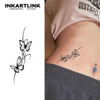 Drugelio Laikinas Tatuiruotė, Laikosi Iki 15 Dienų Nauja Technologija Magiška Vandeniui Atspari Pusiau Nuolatinė Lipdukas. beige