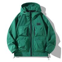 Pavasario rudens vyriškas vėjo neperšlampamas neperšlampamas neperšlampamas striukė su užtrauktuku Vyriška gatvės apranga Bomber drabužiai, dideli 3XL 4XL 10XL žalia