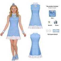 Super Mario Bros Rosalina Princess Sports Set With Earrings And Wristbands For Adult And Kids Cosplay Kid 150cm mėlyna