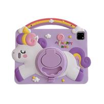 Mielas vienaragis arklys Vaikams Silikoninis dėklas Samsung Tab A11 A9 8.7  A9+ A11+Plus 11  Animacinis vienaragis Stovas Planšetinio kompiuterio dangtelis Redmi Pad 2 11  SE 9.7 Samsung Tab A8