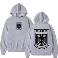 Rapper Kanye West Vultures Printautumn/Winter Men'S/Women'S Hip Hop Fashion Retro Sportswear Casual Hoodies Street Wear L gray