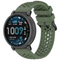 Kvėpuojanti perforuota silikoninė sportinė pakaitinė laikrodžio apyrankė „Amazfit Active Max“ išmaniajam laikrodžiui For Amazfit Active Max tamsiai žalia spalva
