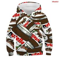 Popcorn Hoodies Kids Macaron Print Boys Girls Tracksuit Fries Candy Funny Clothes Fruit 3D Print Pullover Children Sweatshirts 160 gray