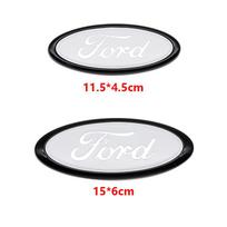 Ford 11,5cm 15cm Logotipas ABS Medžiaga Ford Fiesta Ranger Mondeo Fusion Escape Edge Focus Mustang Galinės bagažinės Emblema Priedai 1Pc 11.5cm white