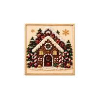 Christmas Pearl DIY Kit  Gingerbread House Diamond Art 1pc beige