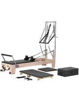 VEVOR Pilates Reformer, Wooden Pilates Machine for Home Gym Studio, Strength Training Workout Equipment with Dual Resistance, Reformer Box 243 x 73 x 199 cm