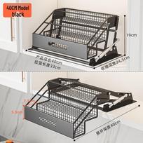 Wrought Iron No-Punch Multi-Layer Kitchen Spice Rack Pull-Out Cabinet Shelf