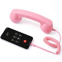 Rankinis imtuvas Retro telefono ragelis Rankinis telefono imtuvas Mobiliesiems telefonams Type-C Light Pink