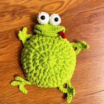 Karščiui atsparus nertas vėžliuko padėkliukas Puikus izoliacinis padėkliukas Mielas gyvūnėlio puodelio padėkliukas Stalo dekoras Frog