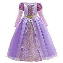 Rapunzel suknelė Princesės kostiumų rinkiniai Vaikų gimtadienio karnavalo Helovino vakarėlio išgalvoti mergaičių Rapunzel Cosplay drabužiai 2-10 metų 7-8T (Tag 140) gray
