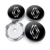 Automobilio ratlankio centrinės dalies dangtelio lipdukas su prekės ženklu Skirtas Renault Koleos QM5 QM6 Scenic Megane Fluenec Latitude Clio Guminis juoda