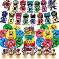 Galingieji Morphin Power Rangers Gimtadienio Šventės Dekoracijų Rinkinys su Vėliavėle, Girlianda, Balionais, Vaikų Teminės Šventės Reikmenys