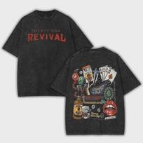 Treaty Oak Revival Graphic Tee, Vintage Casino Cards Shirt, Retro Band Style L gray