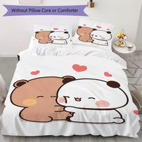 BUBU&DUDU Pattern Bedding,Quilt Set Quilt Cover Pillowcase Home Birthday Gift(1 * duvet cover + 2 * pillowcase, without core)_lx 200x220cm