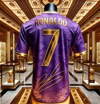 Men Summer Short Sleeve Casual Football Jersey Ronaldo 7 Tshirt Kids Boys Clothes Kids Life And Football Match Viewing 130 purple