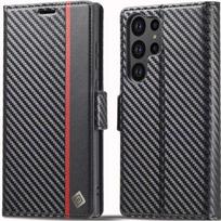 Samsung Galaxy S24 Ultra Flip Case, Carbon LC.IMEEKE, Black