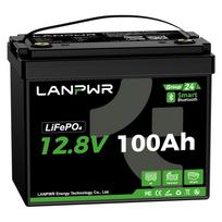 LANPWR G24 Mini 12.8V 100Ah LiFePO4 baterija (Versija be „Bluetooth“) — 1280Wh talpa, 100A BMS, IP65 įvertinimas, kompaktiškas gilaus iškrovimo ličio akumuliatorius