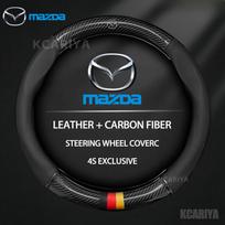 Anglies pluošto odos automobilio vairo apdangalas, skirtas Mazda 3 5 6 SKYACTIV Axela Atenza CX30 CX5 CX8 CX9 MX5 RX8 RX7 BT50 Priedai