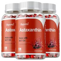 Buporai Astaxanthin 12 mg Softgels - Haematococcus pluvialis Microalgae with MCT Oil, Skin Eye Joint & Immune Support 120*3